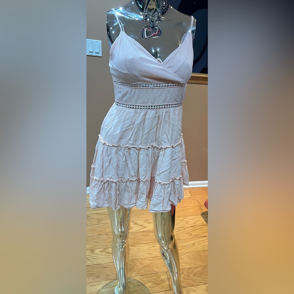 Harper Peach Dress with Ruffle Details